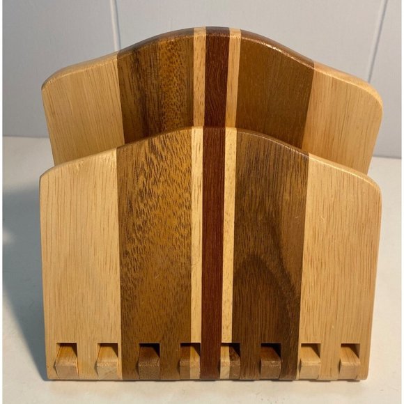 Wood Bendable Folding Adjustable Napkin Holder Beautiful Multi Wood Thailand - Picture 2 of 7